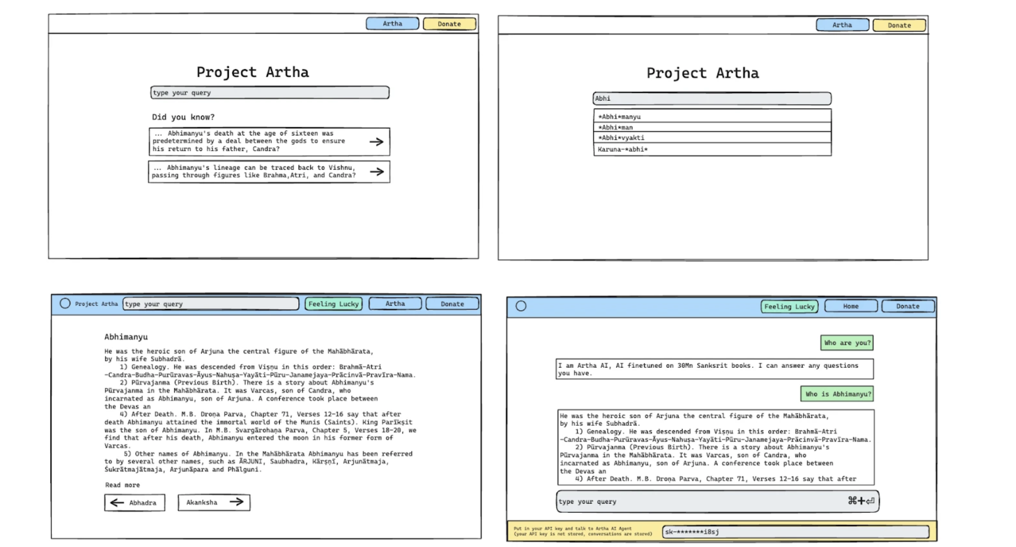 Project Arth Wireframe