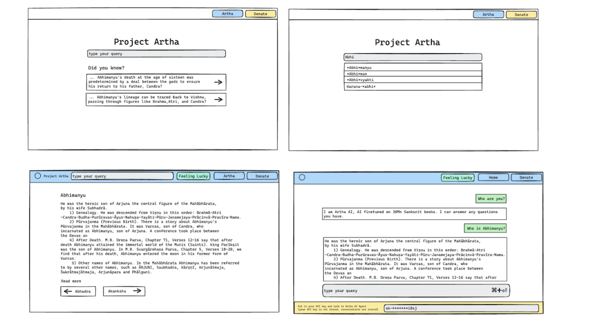 Project Arth Wireframe