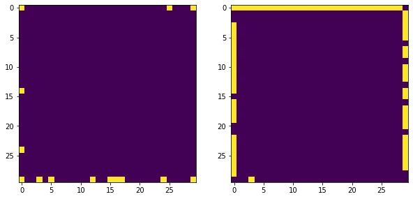 Edge cases are still tricky, pun intended; left: target, right: predicted
